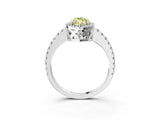 White gold Fancy Yellow Marquise Cut Diamond Halo Engagement Ring with Pavé Band and Prong Setting_54