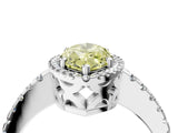White gold Fancy Yellow Marquise Cut Diamond Halo Engagement Ring with Pavé Band and Prong Setting_55
