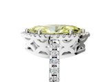 White gold Fancy Yellow Marquise Cut Diamond Halo Engagement Ring with Pavé Band and Prong Setting_56