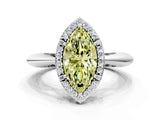 White gold Fancy Yellow Marquise  Cut Diamond Halo Engagement Ring with Split Shank and Four-Prong Setting_29