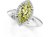 White gold Fancy Yellow Marquise  Cut Diamond Halo Engagement Ring with Split Shank and Four-Prong Setting_30