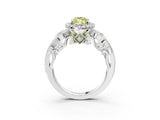 White gold Fancy Yellow Marquise Cut Diamond Halo Ring with Milgrain Pavé Band and Four-Prong Setting_27