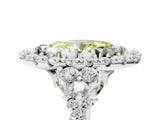 White gold Fancy Yellow Marquise Cut Diamond Halo Ring with Pavé Band and Four-Prong Setting_34