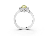 White gold Fancy Yellow Marquise  Cut Diamond Halo Ring with Round Brilliant Halo and Solitaire Band_3