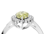 White gold Fancy Yellow Marquise  Cut Diamond Halo Ring with Round Brilliant Halo and Solitaire Band_4