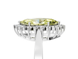 White gold Fancy Yellow Marquise  Cut Diamond Halo Ring with Round Brilliant Halo and Solitaire Band_5