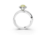 White gold Fancy Yellow Marquise Cut Diamond Halo Ring with Round Split Shank and Prong Setting_29