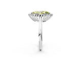 White gold Fancy Yellow Marquise  Cut Diamond Halo Ring with Solitaire Band and Prong Setting_31