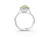 White gold Fancy Yellow Marquise  Cut Diamond Halo Ring with Solitaire Band and Prong Setting_32