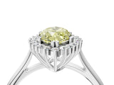 White gold Fancy Yellow Marquise  Cut Diamond Halo Ring with Solitaire Band and Prong Setting_33