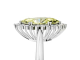 White gold Fancy Yellow Marquise  Cut Diamond Halo Ring with Solitaire Band and Prong Setting_34