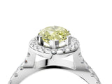 White gold Fancy Yellow Marquise Cut Diamond Halo Ring with Split Shank Pavé Band and Prong Setting_22