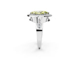 White gold Fancy Yellow Marquise Cut Diamond Halo Ring with Split Shank and Bezel Accents and Prong Setting_2