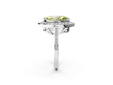 White gold Fancy Yellow Marquise Cut Diamond Halo Ring with Split Shank and Four-Prong Setting_19