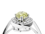 White gold Fancy Yellow Marquise Cut Diamond Halo Ring with Split Shank and Four-Prong Setting_21