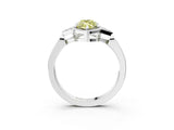 White gold Fancy Yellow Marquise Cut Diamond Halo Ring with Tapered Band and Four-Prong Setting_34