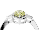 White gold Fancy Yellow Marquise Cut Diamond Halo Ring with Tapered Band and Four-Prong Setting_35
