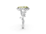 White gold Fancy Yellow Marquise Cut Diamond Halo Ring with Vintage Split Shank and Four-Prong Setting_103