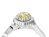 White gold Fancy Yellow Marquise Cut Diamond Halo Ring with Vintage Split Shank and Four-Prong Setting_105