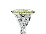 White gold Fancy Yellow Marquise Cut Diamond  Halo Twist Band Solitaire Prong Setting Ring_66