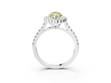 White gold Fancy Yellow Marquise  Cut Diamond Milgrain Floral Halo Engagement Ring with Pavé Band_42