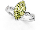 White gold Fancy Yellow Marquise  Cut Diamond Milgrain Marquise Band with Prong Setting_4