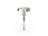 White gold Fancy Yellow Marquise  Cut Diamond Milgrain Marquise Band with Prong Setting_5
