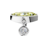 White gold Fancy Yellow Marquise  Cut Diamond Milgrain Marquise Band with Prong Setting_8