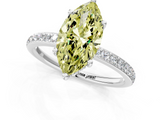 White gold Fancy Yellow Marquise  Cut Diamond Pavé Band Ring with Four-Prong Setting_1