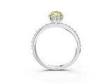 White gold Fancy Yellow Marquise  Cut Diamond Pavé Band Ring with Four-Prong Setting_3