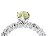 White gold Fancy Yellow Marquise Cut Diamond Pavé Band Solitaire Ring with Prong Setting_33