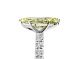 White gold Fancy Yellow Marquise Cut Diamond Pavé Band Solitaire Ring with Prong Setting_34