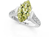 White gold Fancy Yellow Marquise  Cut Diamond Pavé Band Solitaire with Four-Prong Setting_16
