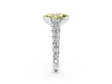 White gold Fancy Yellow Marquise  Cut Diamond Pavé Band Solitaire with Four-Prong Setting_17
