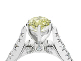 White gold Fancy Yellow Marquise  Cut Diamond Pavé Band Solitaire with Four-Prong Setting_19