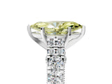 White gold Fancy Yellow Marquise  Cut Diamond Pavé Band Solitaire with Four-Prong Setting_20