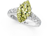 White gold Fancy Yellow Marquise  Cut Diamond Pavé Band Solitaire with Four-Prong Setting_4