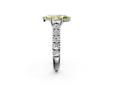 White gold Fancy Yellow Marquise  Cut Diamond Pavé Band Solitaire with Four-Prong Setting_5