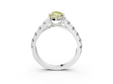 White gold Fancy Yellow Marquise  Cut Diamond Pavé Band Solitaire with Four-Prong Setting_6