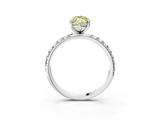White gold Fancy Yellow Marquise  Cut Diamond Pavé Band Solitaire with Four-Prong Setting_6