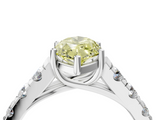 White gold Fancy Yellow Marquise  Cut Diamond Pavé Band Solitaire with Four-Prong Setting_7