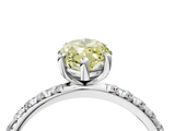 White gold Fancy Yellow Marquise  Cut Diamond Pavé Band Solitaire with Four-Prong Setting_7