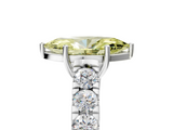 White gold Fancy Yellow Marquise  Cut Diamond Pavé Band Solitaire with Four-Prong Setting_8
