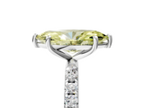 White gold Fancy Yellow Marquise  Cut Diamond Pavé Band Solitaire with Four-Prong Setting_8