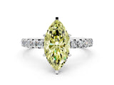 White gold Fancy Yellow Marquise  Cut Diamond Pavé Band with Four-Prong Setting_12