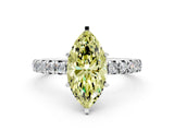 White gold Fancy Yellow Marquise  Cut Diamond Pavé Band with Four-Prong Setting_25