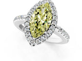 White gold Fancy Yellow Marquise Cut Diamond Pavé Halo Ring with Four-Prong Setting_42