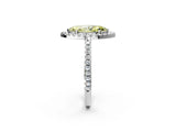 White gold Fancy Yellow Marquise Cut Diamond Pavé Halo Ring with Four-Prong Setting_43