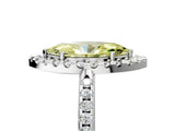 White gold Fancy Yellow Marquise Cut Diamond Pavé Halo Ring with Four-Prong Setting_45