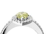 White gold Fancy Yellow Marquise Cut Diamond Pavé Halo Ring with Four-Prong Setting_45